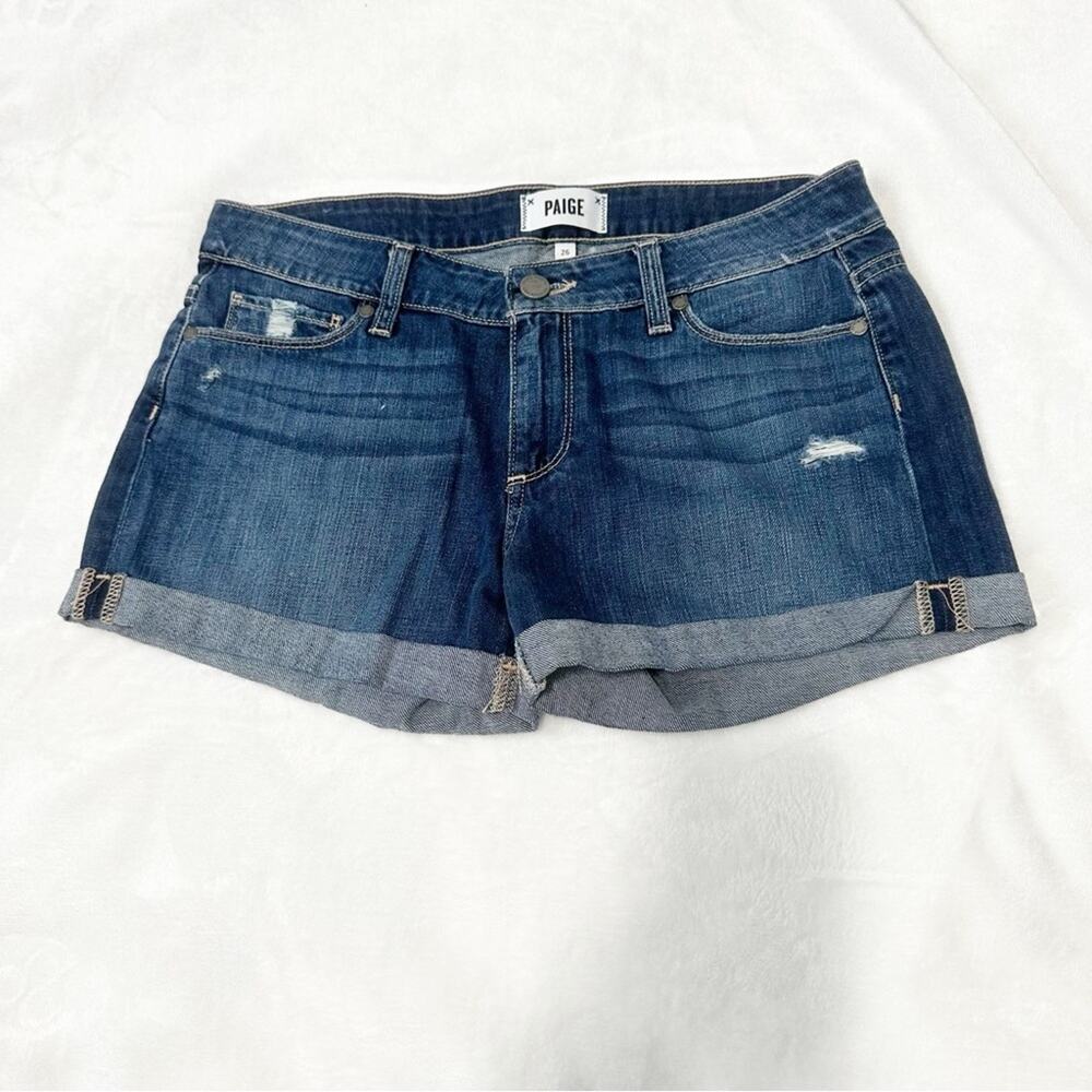 Paige jimmy jimmy shorts jeans Women's Blue Denim Shorts size 26 distressed